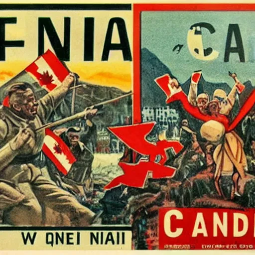 Prompt: pro - annexation of canada propaganda by the usa 1 9 5 0 s