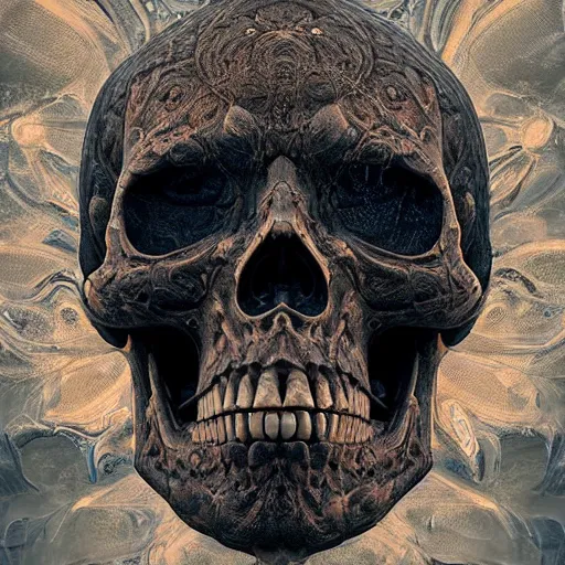 Image similar to portrait_of_a_melting_skull._intricate_abstract._intricate_artwork._by_Tooth_Wu_wlop_beeple_dan_mumford._octane_render_trending_on_artstat