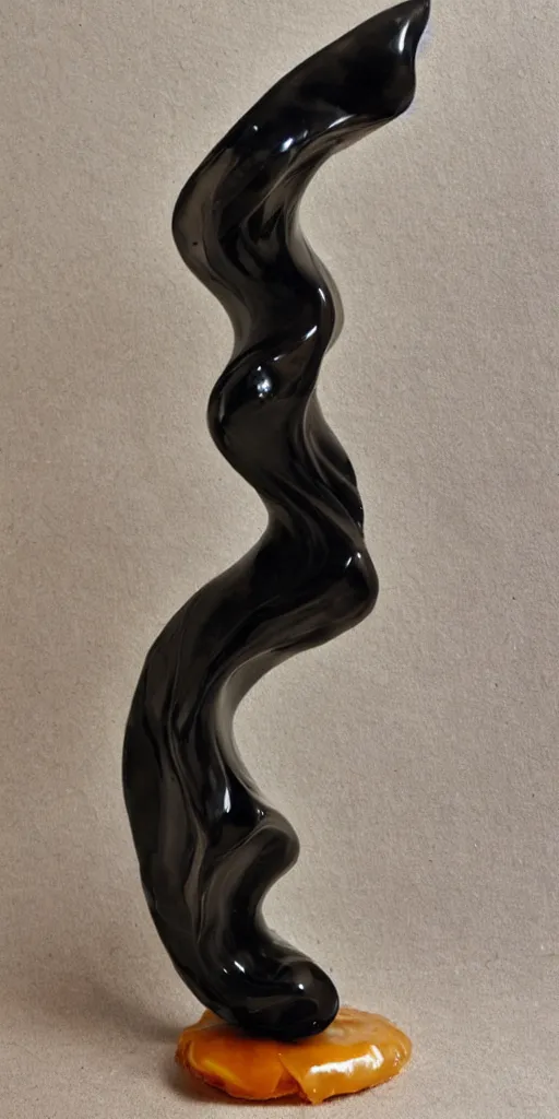 Prompt: obsidian caramel sculpture, award winning photo