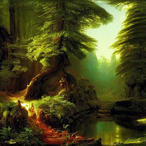 Prompt: magic finnish forest, by thomas cole, fantasy art, intricate details