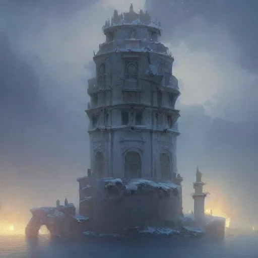 Image similar to a beautiful painting of a dark souls buildings by ivan aivazovsky and rhads and greg rutkowski and james gurney, in style of digital art, large crystal pillar, magic, mystic, hyper detailed, sharp focus, soft light. octane render. ray tracing. trending on artstation