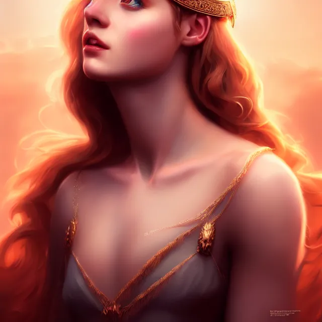 Image similar to epic professional digital art portrait of Helen of Troy, glamour shot, best on artstation, cgsociety, wlop, Behance, pixiv, astonishing, impressive, outstanding, epic, cinematic, stunning, concept art, gorgeous, much detail, much wow, masterpiece.