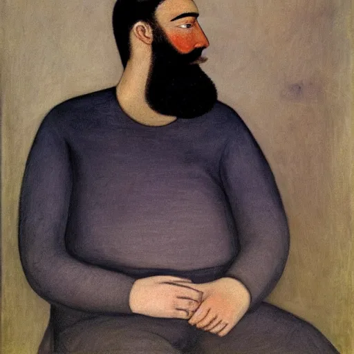 Image similar to portrait of a bearded man by dora carrington