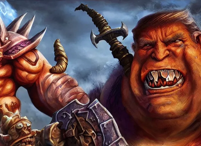 Image similar to donald trump as garrosh in world of warcraft