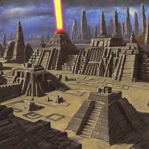 Image similar to the aztec temples but of it was in star wars, concept art.