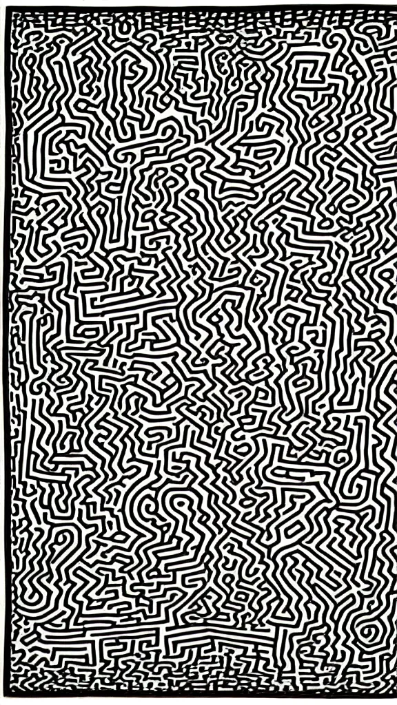 Image similar to Two dog was rolling in the field,by Keith Haring.