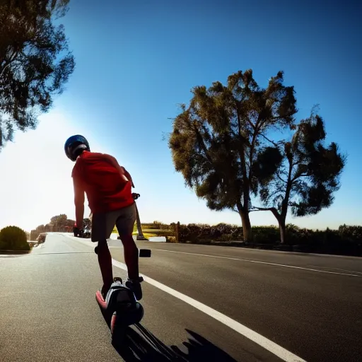 Image similar to photo of jesus riding a scooter in california, high detail, cinematic,