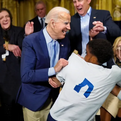 Image similar to joe biden tackling joe biden