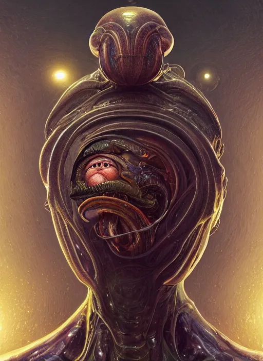 Image similar to elon musk!!! as slimy mollusk, anthropomorphic character, drool, concept art, intricate, elegant, highly detailed, digital painting, artstation, wallpaper, smooth, sharp focus, illustration, art by h. r. giger and artgerm and greg rutkowski and alphonse mucha