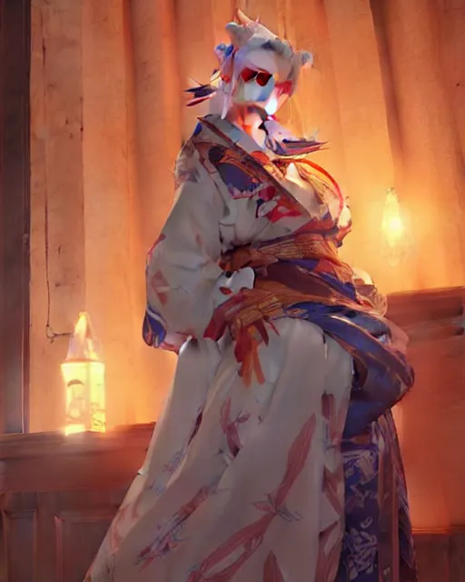 Image similar to onmyoji, fine details. night setting. realistic shaded lighting poster by craig mullism, artgerm, jeremy lipkin and michael garmash, unreal engine, radiant light, detailed and intricate environment, digital art,