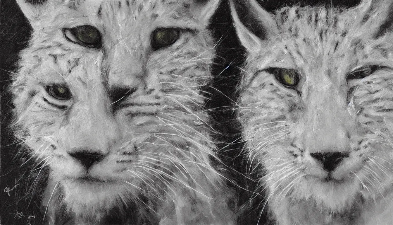 Prompt: white anthropomorphic lynx portrait by Guy Denning, furry digital art, trending on artstation, 8k, highly detailed,