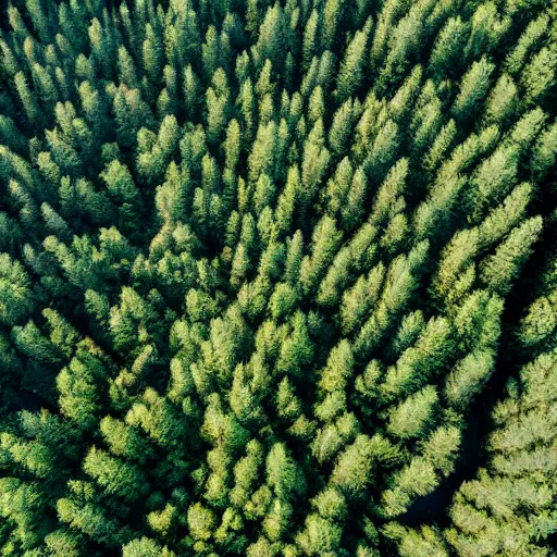 Image similar to an aerial shot of a forest in daytime, realistic