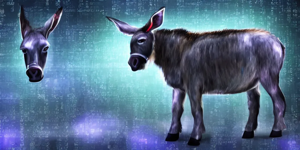 Prompt: cyber donkey