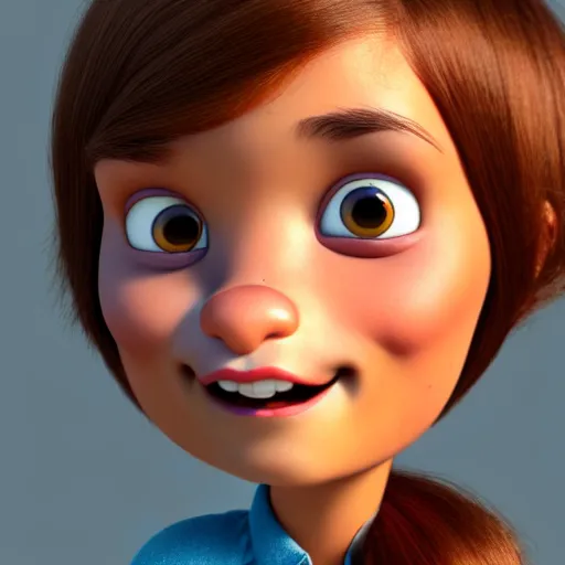 Prompt: A portrait of a mother, a cute 3d cgi toon woman with brown hair in a Bob, brown eyes, full face, olive skin, romanian heritage, medium shot, mid-shot, hyperdetailed, 8k, trending on artstation, as a Pixar character