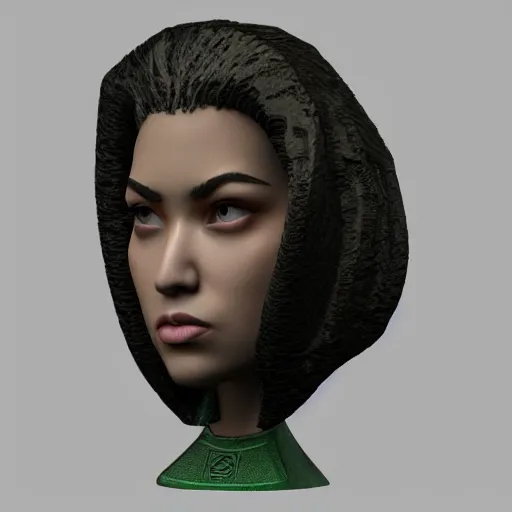 Prompt: Amber Midthunder, 3D Model, head sculpt