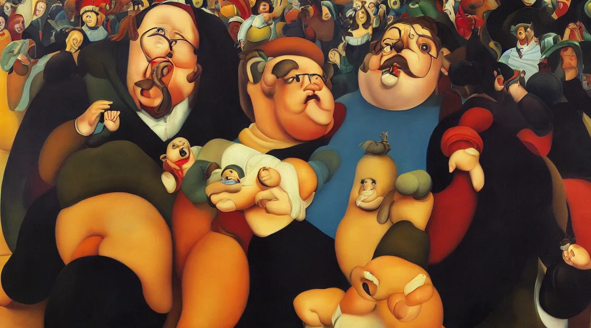 Image similar to Wallpaper of Linus Torvalds painted by fernando botero