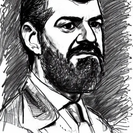 Image similar to a realistic yet scraggly portrait sketch of the side profile of a stern and sophisticated george michael, trending on artstation, intricate details, in the style of frank auerbach, in the style of sergio aragones, in the style of martin ansin, in the style of david aja, in the style of mattias adolfsson
