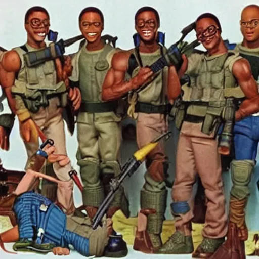 Prompt: steve urkel g. i. joe candid 1 9 8 0 s children's show, detailed facial expressions