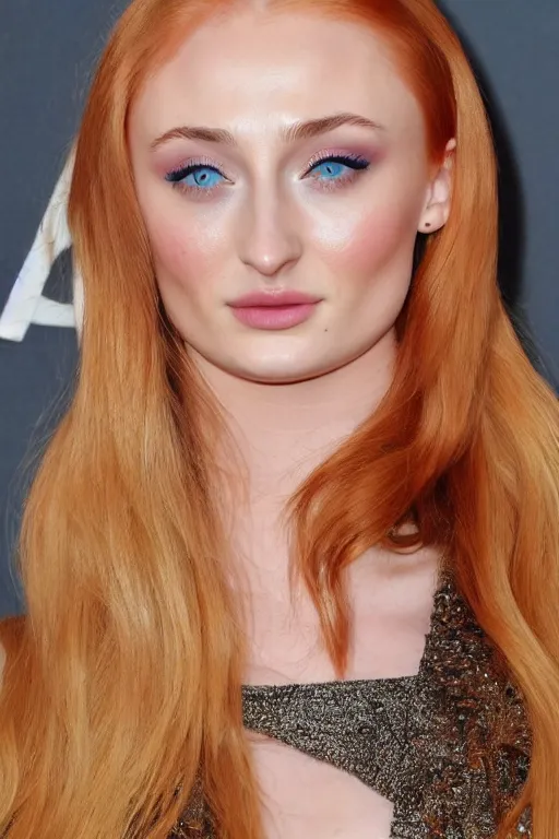 Image similar to Sophie Turner, up close