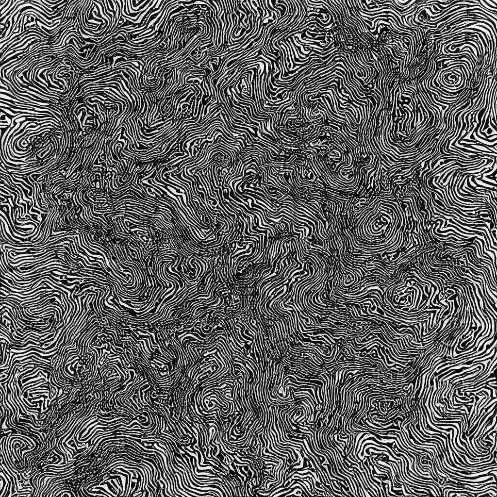 Image similar to minimal topo camo, swirls, technical, acrylic, teeth, death metal, eerie, tribal, clay, dotting, lines, stipple, points, cybernetic, style of old painting, francis bacon art, sleep paralysis, hypnosis, eerie, terror, oil, neon, black and white, color splotches, colorful dots, ominous, abstract