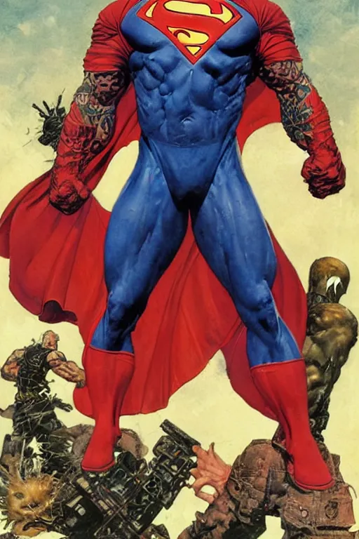 Prompt: full body and head portrait of martyn ford as superhero the thing, dynamic action, painted by norman rockwell and phil hale and greg staples and tom lovell and frank schoonover and jack kirby, single character