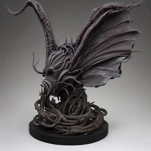 Image similar to angelarium, illithid, cthulhu, clay sculpture by ellen jewett