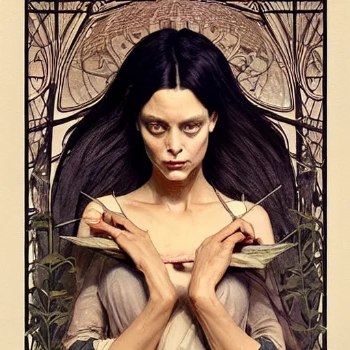 Prompt: beautiful lifelike award winning pencil illustration of thing from addams family trending on art station artgerm greg rutkowski alphonse mucha museum quality cinematic atmospheric