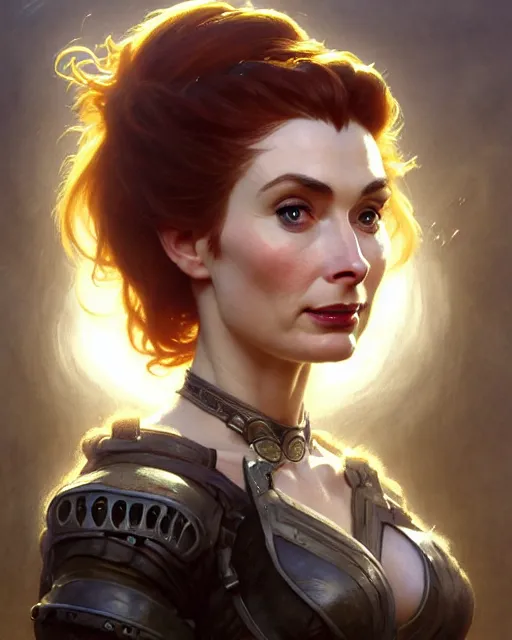 Image similar to felicia day, fantasy character portrait, ultra realistic, concept art, intricate details, highly detailed by frank frazetta greg rutkowski, gaston bussiere, craig mullins, simon bisley ruan jia and mandy jurgens and artgerm and william - adolphe bouguereau and frank frazetta