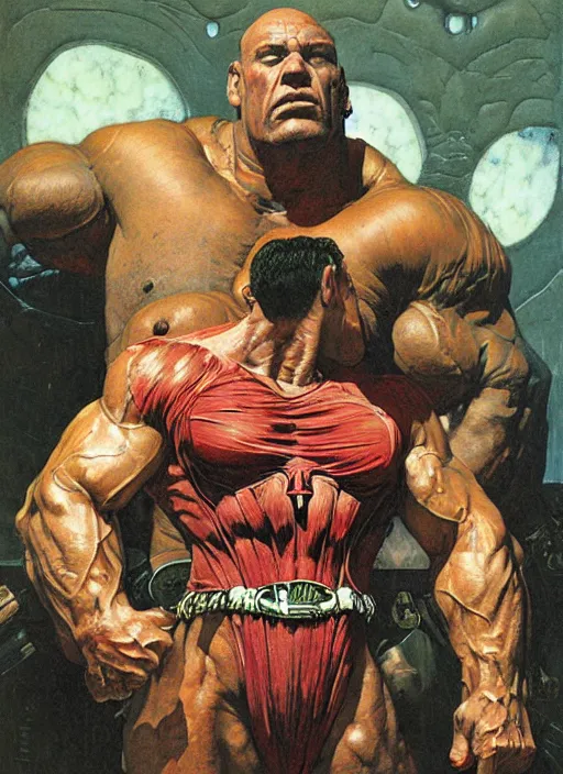 Image similar to portrait of super huge morgan aste as the punisher wearing shirt, by lawrence alma tadema and zdzislaw beksinski and norman rockwell and jack kirby and tom lovell and greg staples