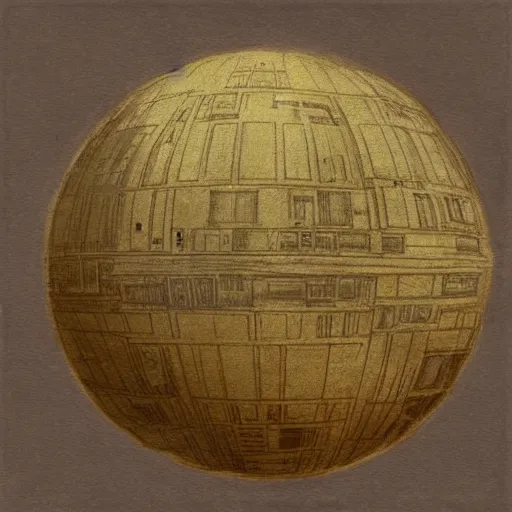 Prompt: Death Star, Leonardo Davinci sketch