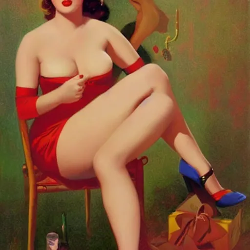 Prompt: a gil elvgren painting