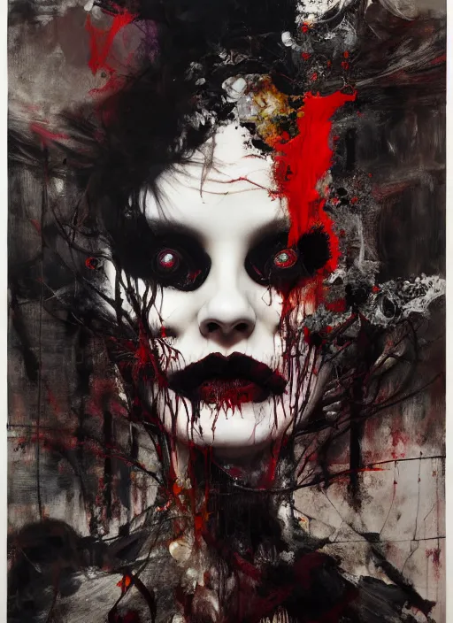 Prompt: death is not mercurial it's patient unlike life, a brutalist designed, gothic, rich deep colours, painted by francis bacon, adrian ghenie, james jean and petra cortright, part by gerhard richter, part by takato yamamoto. 8 k masterpiece.