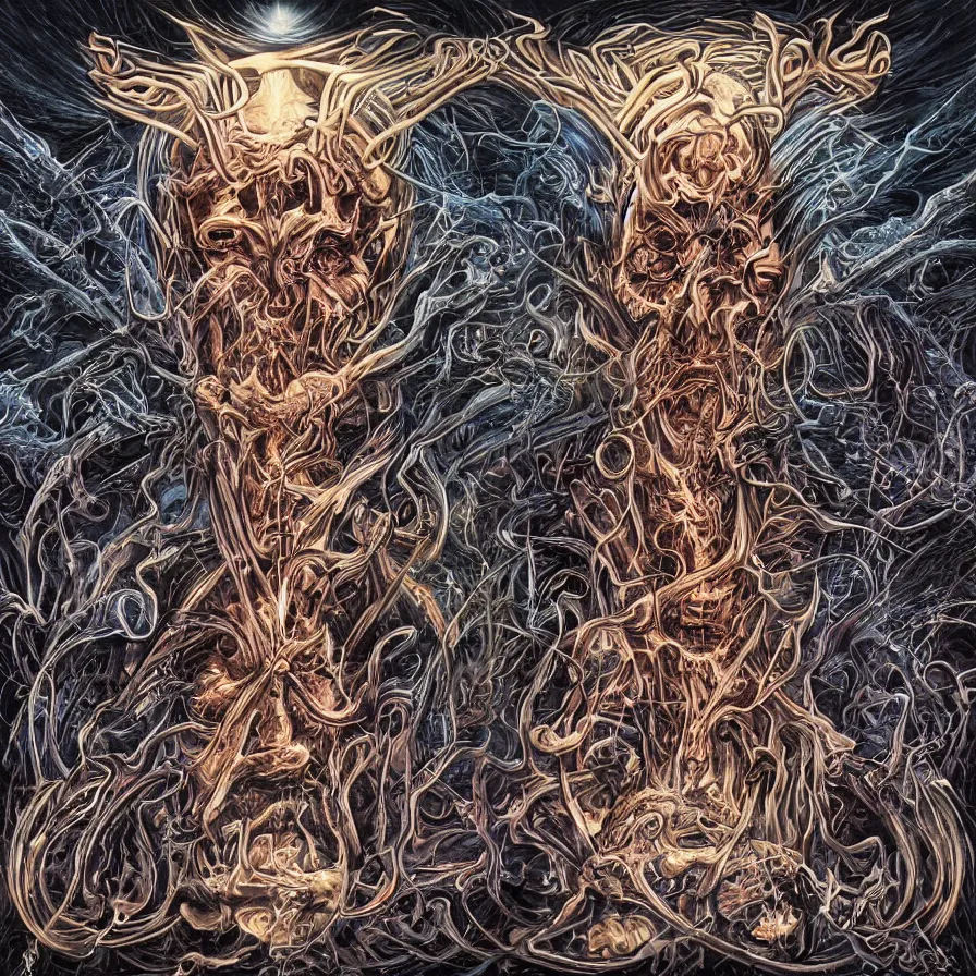 Image similar to metal album cover art by axel hermann, alex grey and andreas marschall