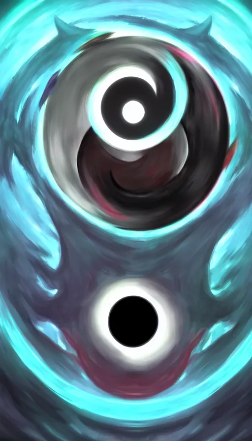 Image similar to Abstract representation of ying Yang concept, by League of Legends concept artists