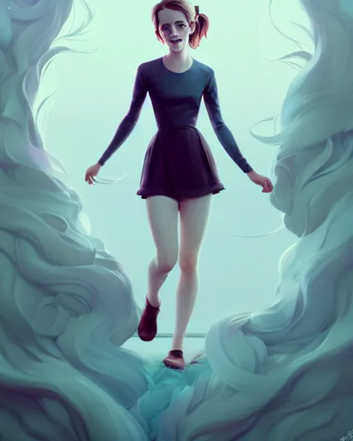 Image similar to beautiful full body Emma Watson smiling illustration by lois van baarle and loish and ross tran and rossdraws and sam yang and samdoesarts and artgerm and Cecil Beaton, Lee Miller, Irving Penn, David Bailey, 3D unreal 5, hyperrealistic, octane render, cgsociety, Photolab, Lightroom, 4K, Dolby Vision, Photography Award