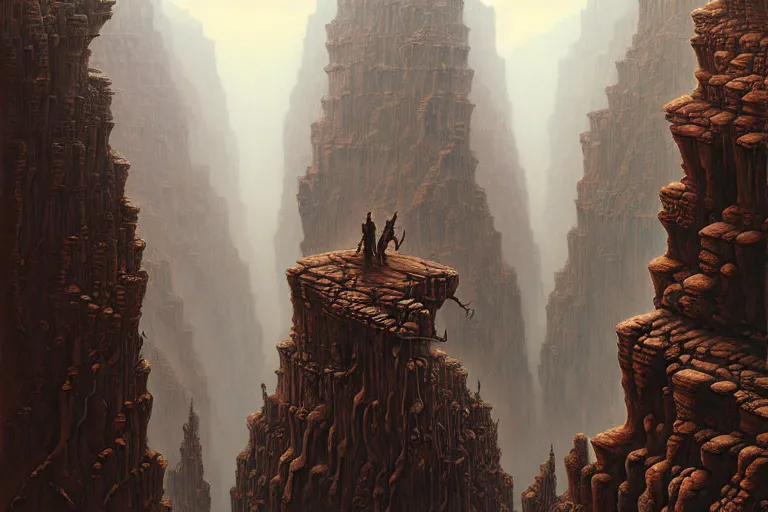 Prompt: a canyon made of giant skeletons, fantasy, sci - fi, intricate, elegant, dramatic lighting, highly detailed, lifelike, photorealistic, digital painting, artstation, concept art, smooth, sharp focus, illustration, art by beksinski and john blanche and paul dainton and albert aublet and artem demura and alphonse mucha