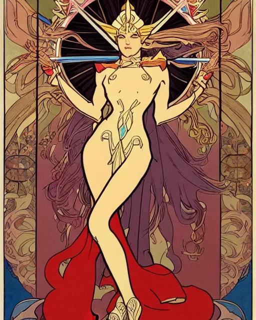 Prompt: She-Ra the Princess of Power, by Mucha, intricate, 8k,