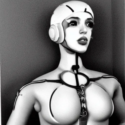 Prompt: ai first time as full gynoid,