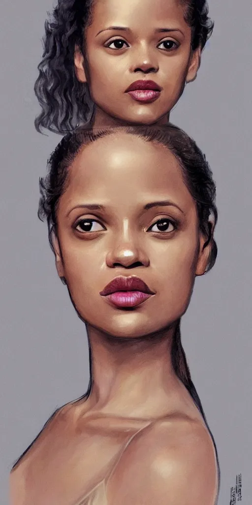 Image similar to gugu mbatha - raw, face, beauty, photorealistic, artstation