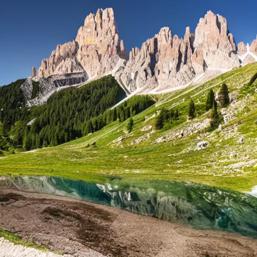 Prompt: the dolomites mountains