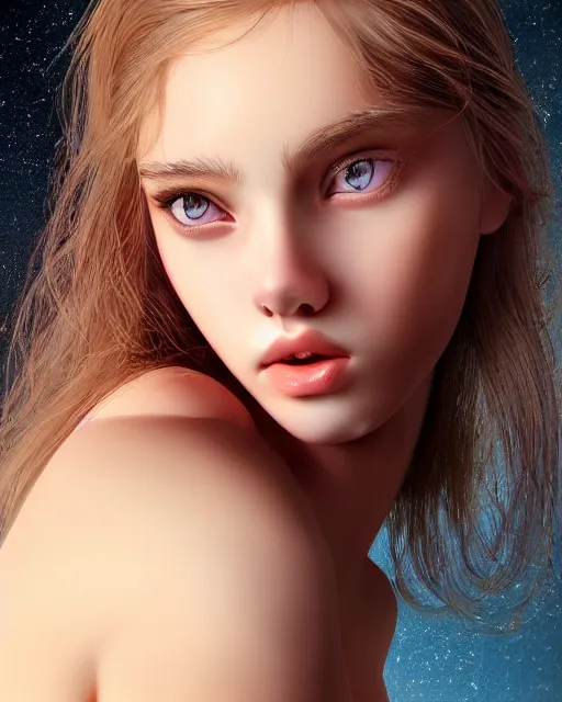 Image similar to a portrait cute girl cat chimera, photo, ultra detail, photoreal, professionally retouched, soft moonlight lighting, shiny plastic bikini, realistic, smooth face, goddess, luscious lips, perfect eyes, wide angle, sharp focus on eyes, 8 k high definition, insanely detailed, intricate, elegant, art by artgerm and wlop