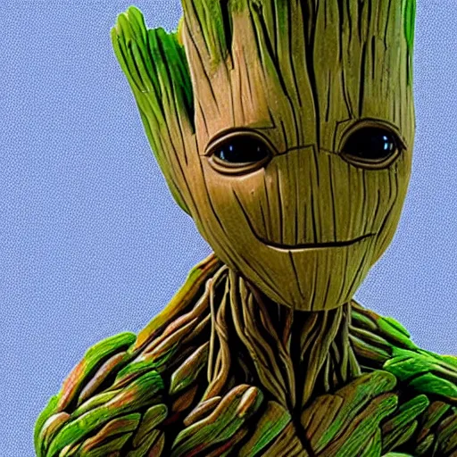 Image similar to groot but as a flower