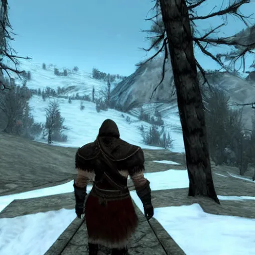 Image similar to vladimir putin in skyrim, gameplay screenshot