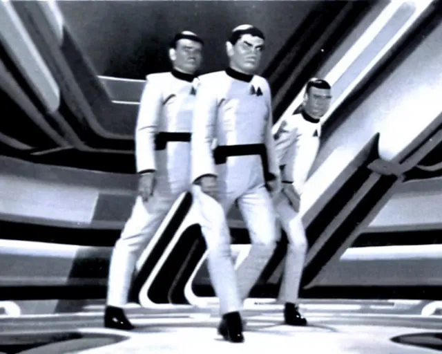 Image similar to a video still from star trek from the 1 9 3 0 s