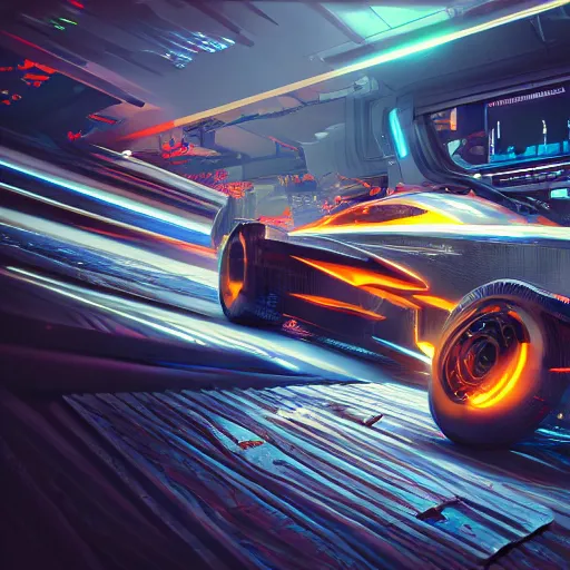 Image similar to a cyberpunk racing computer. Overpower, mat black metal, orange racing stripes, alienware, Beautiful dramatic dark moody tones and lighting, Ultra realistic details,cinematic atmosphere,studio lighting,shadows,dark background, Octane render,8K