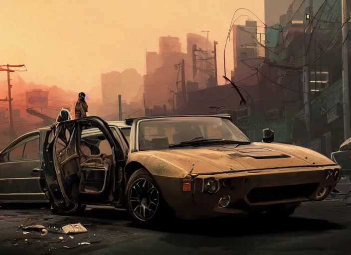 Prompt: A QUADRA TYPE-66 AVENGER car as a GTA 5 loading screen, intricate, dystopian, sci-fi, extremely detailed, digital painting, artstation, concept art, smooth, sharp focus, illustration, intimidating lighting, incredible art by artgerm and greg rutkowski and alphonse mucha and simon stalenhag