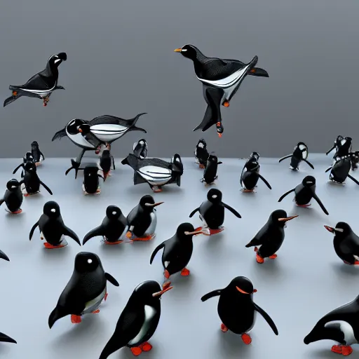 Prompt: cyborg penguins invading the opera, cell phone pictures, detailed, 4k