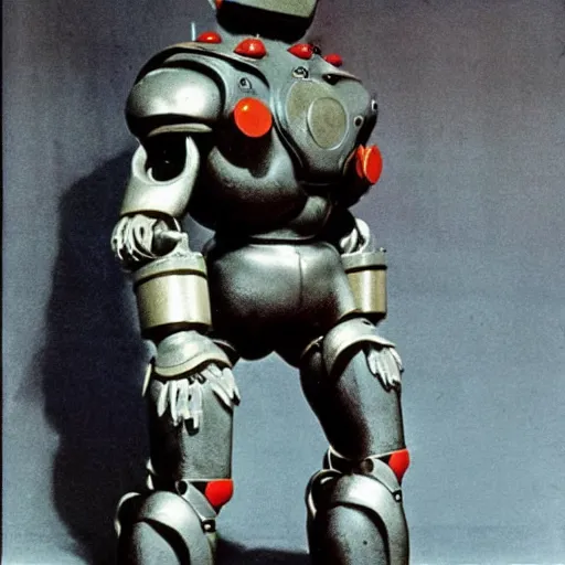 Image similar to humanoid robot, Frank Frazetta