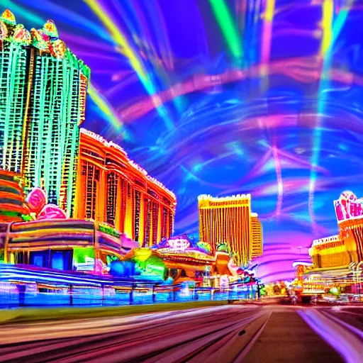 Prompt: tripping on LSD in vegas, 4K