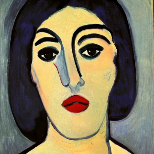 Image similar to woman face style of Matisse